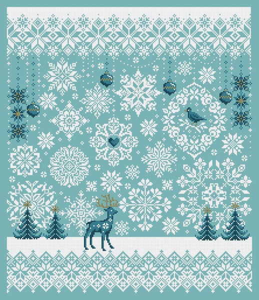 Shannon Christine:  Falling Snow for 16ct aida/32ct fabric